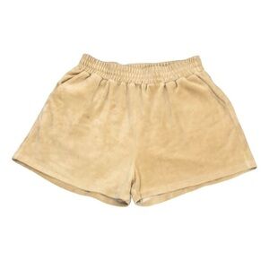 Akira Velour Shorts Size Large Beige Tan High Waist